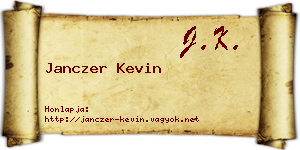 Janczer Kevin névjegykártya